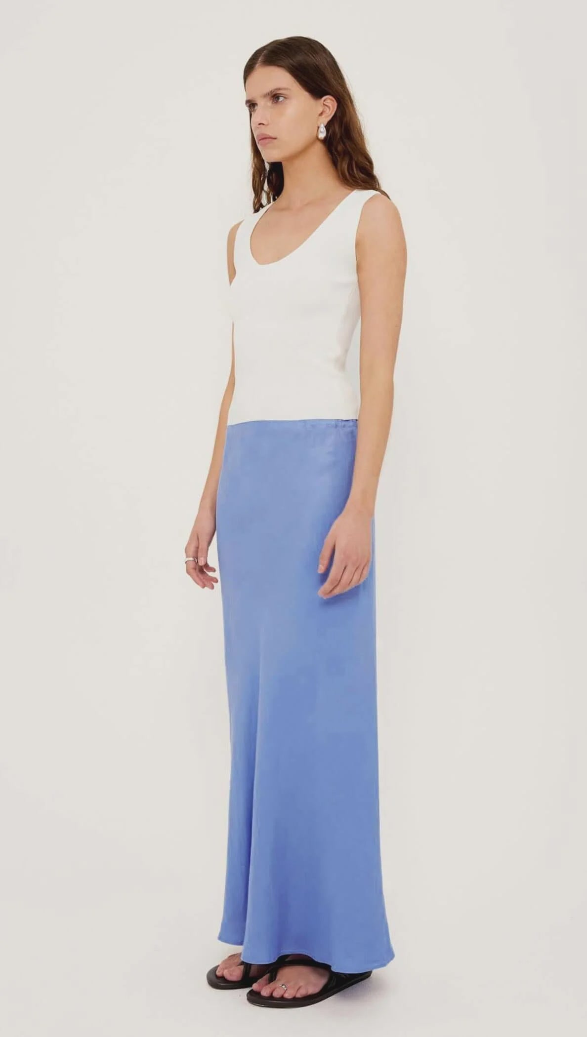 Azzurra Linen Bias Maxi Skirt