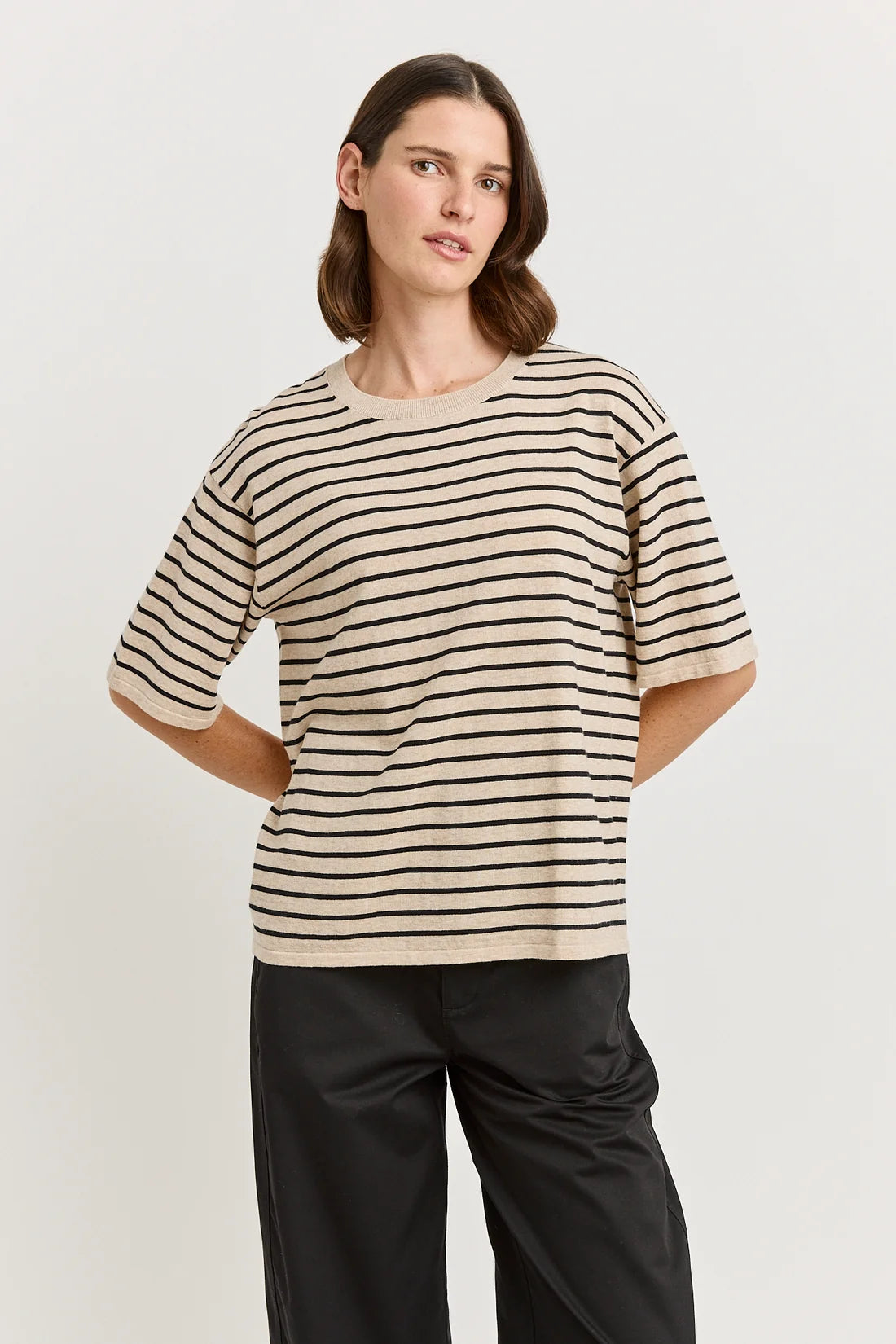 Relaxed Stripe Knit Tee