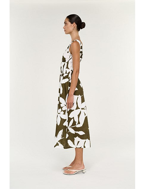 Liora Shirred Midi Dress