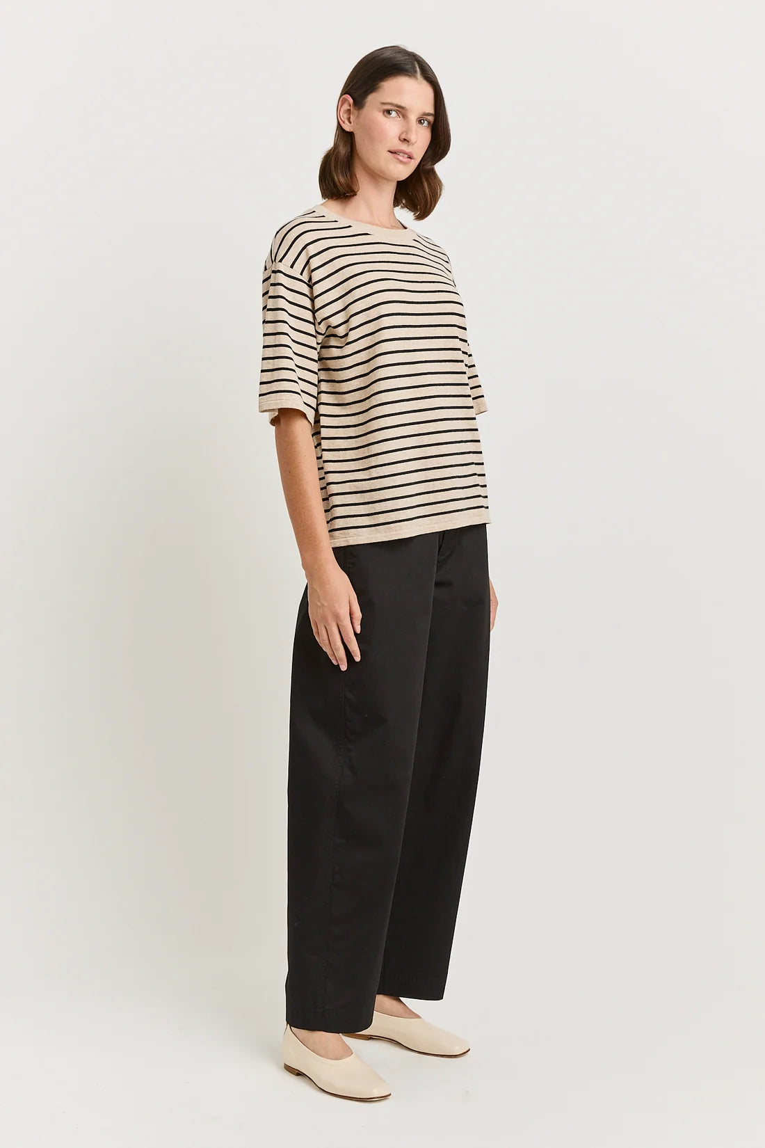 Relaxed Stripe Knit Tee
