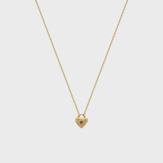 Love You Small Heart Necklace - Gold