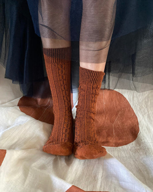 Cable Merino Wool Socks