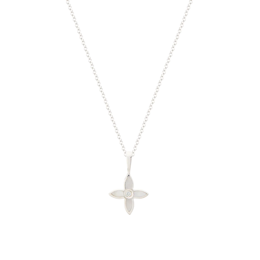 Desert Flower Charm Necklace - Silver