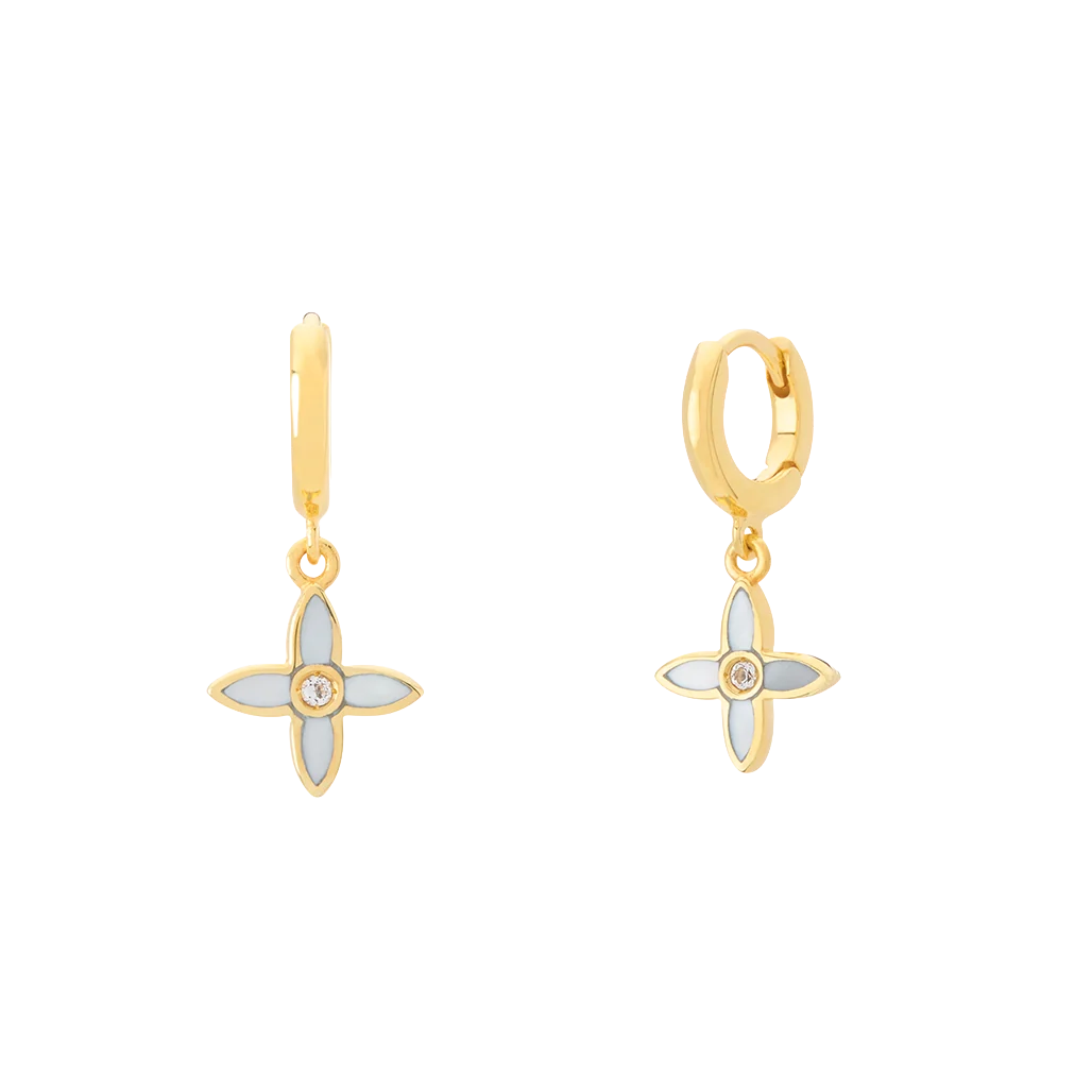 Desert Flower Huggie - Gold