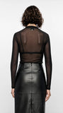Kaia Spot Mesh Top