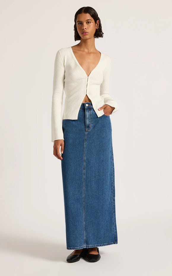 Organic Denim Maxi Skirt