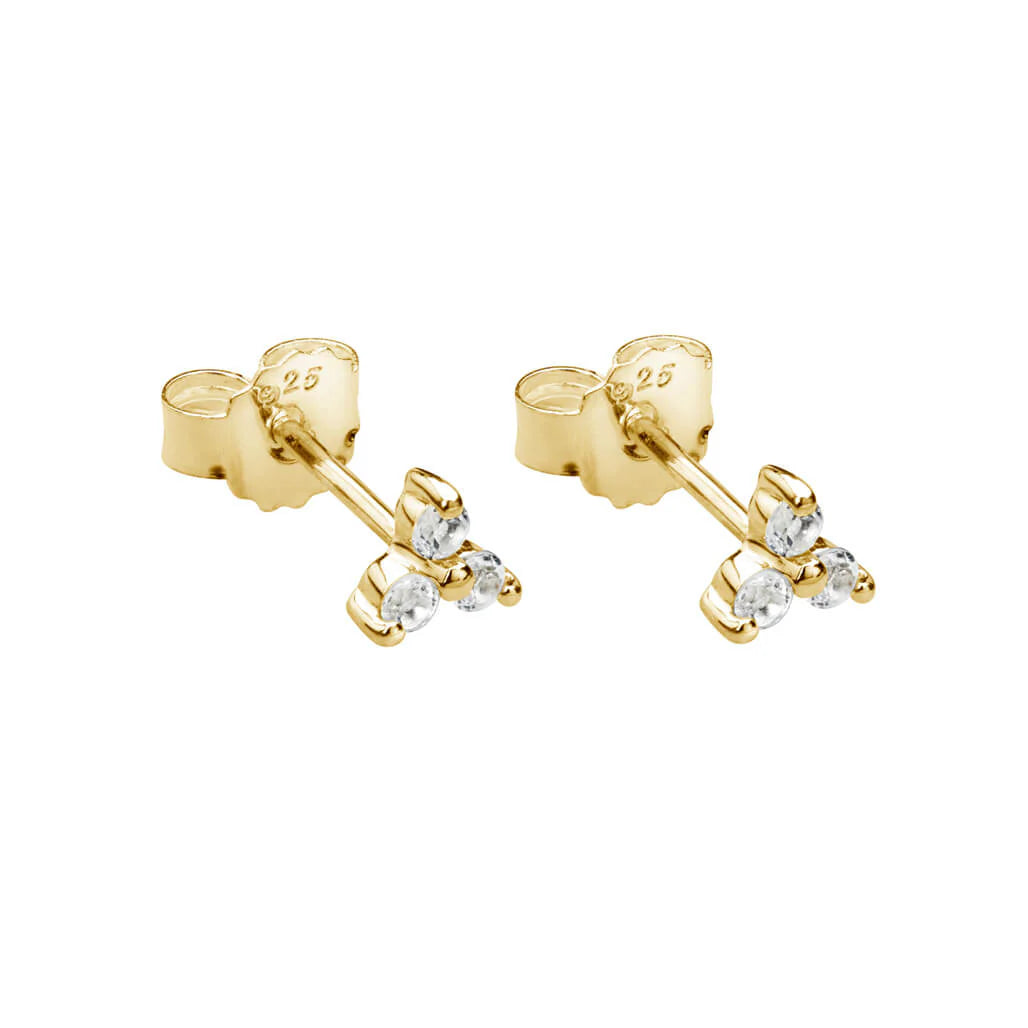Trinity Stud Earring with White Topaz