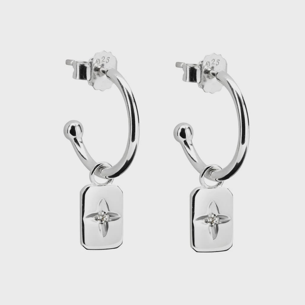 Desert Flower Rectangle ER Silver