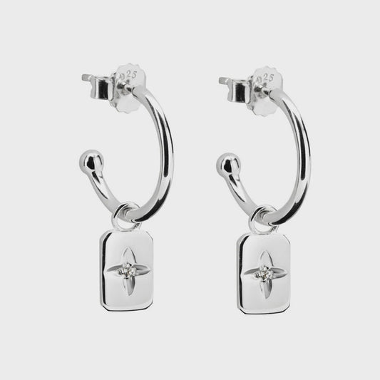 Desert Flower Rectangle ER Silver