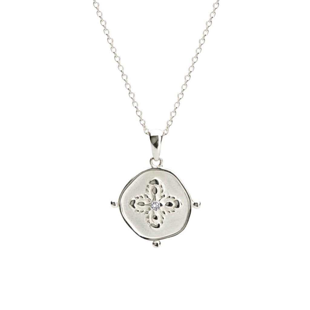 Sahara Medallion Necklace -  Silver