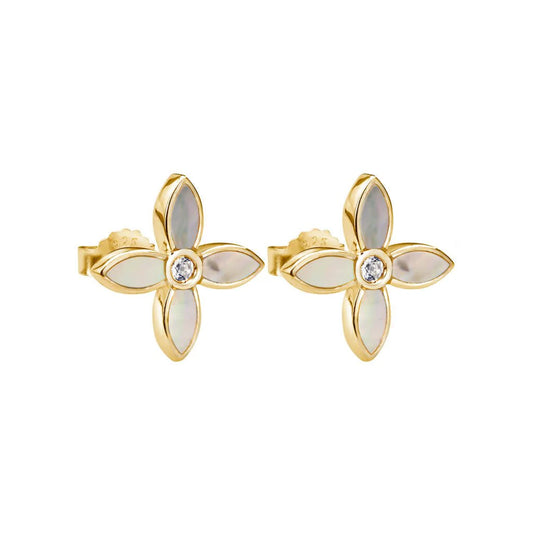 Desert Flower Floral Stud Gold