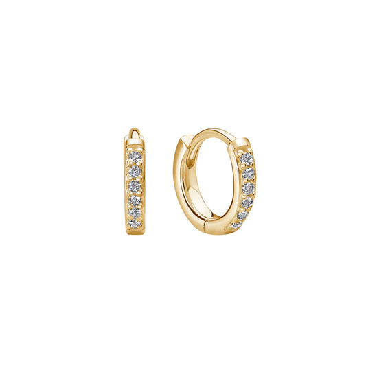 Huggies - Gold with White Topaz