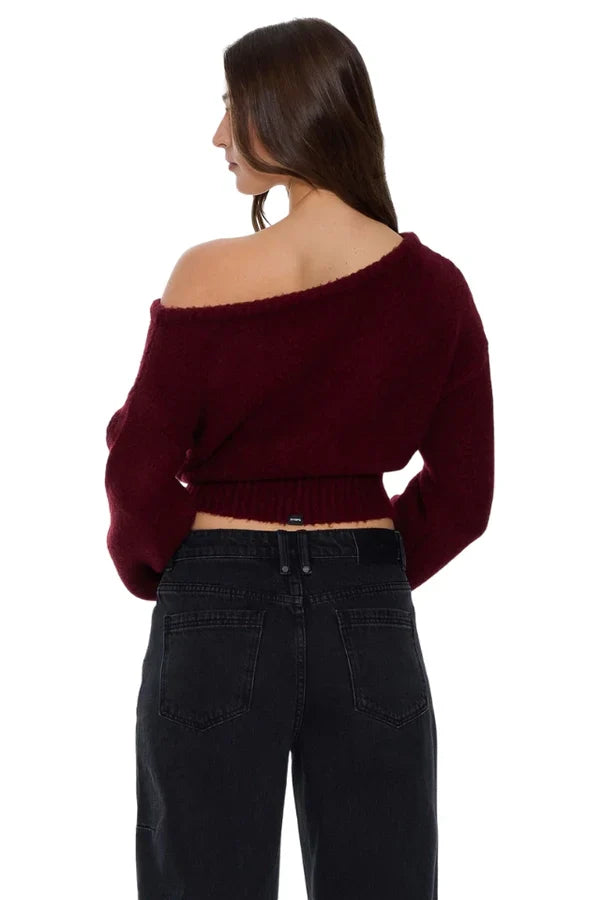 Oslo Cold Shoulder Knit Sweater