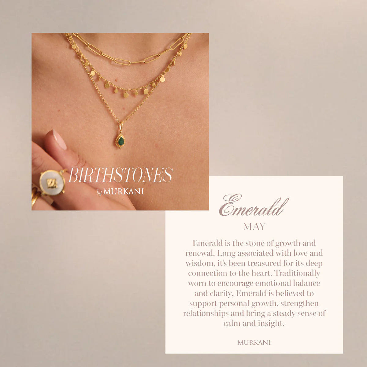 Birthstone Charm - Gold