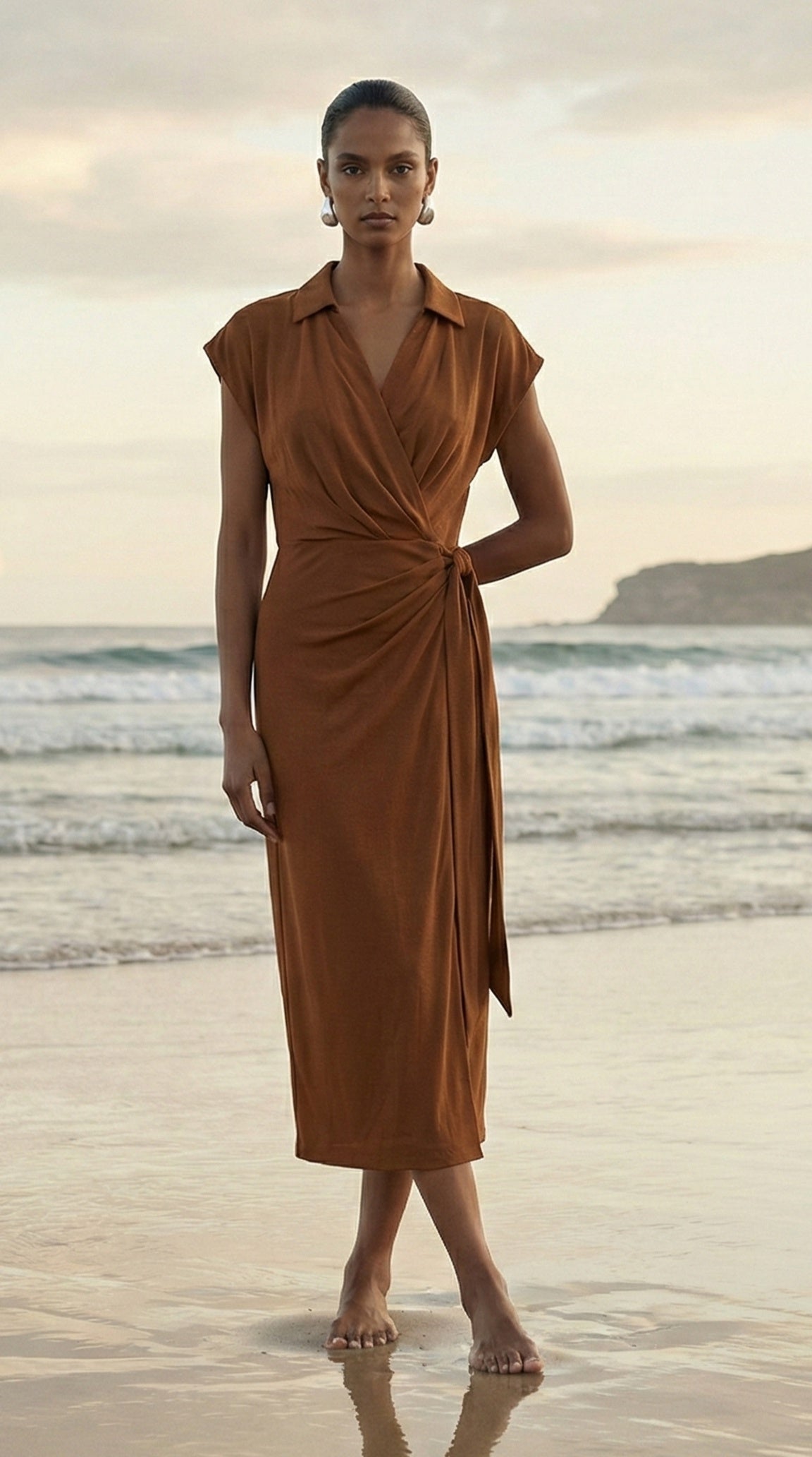 Solene Wrap Midi Dress