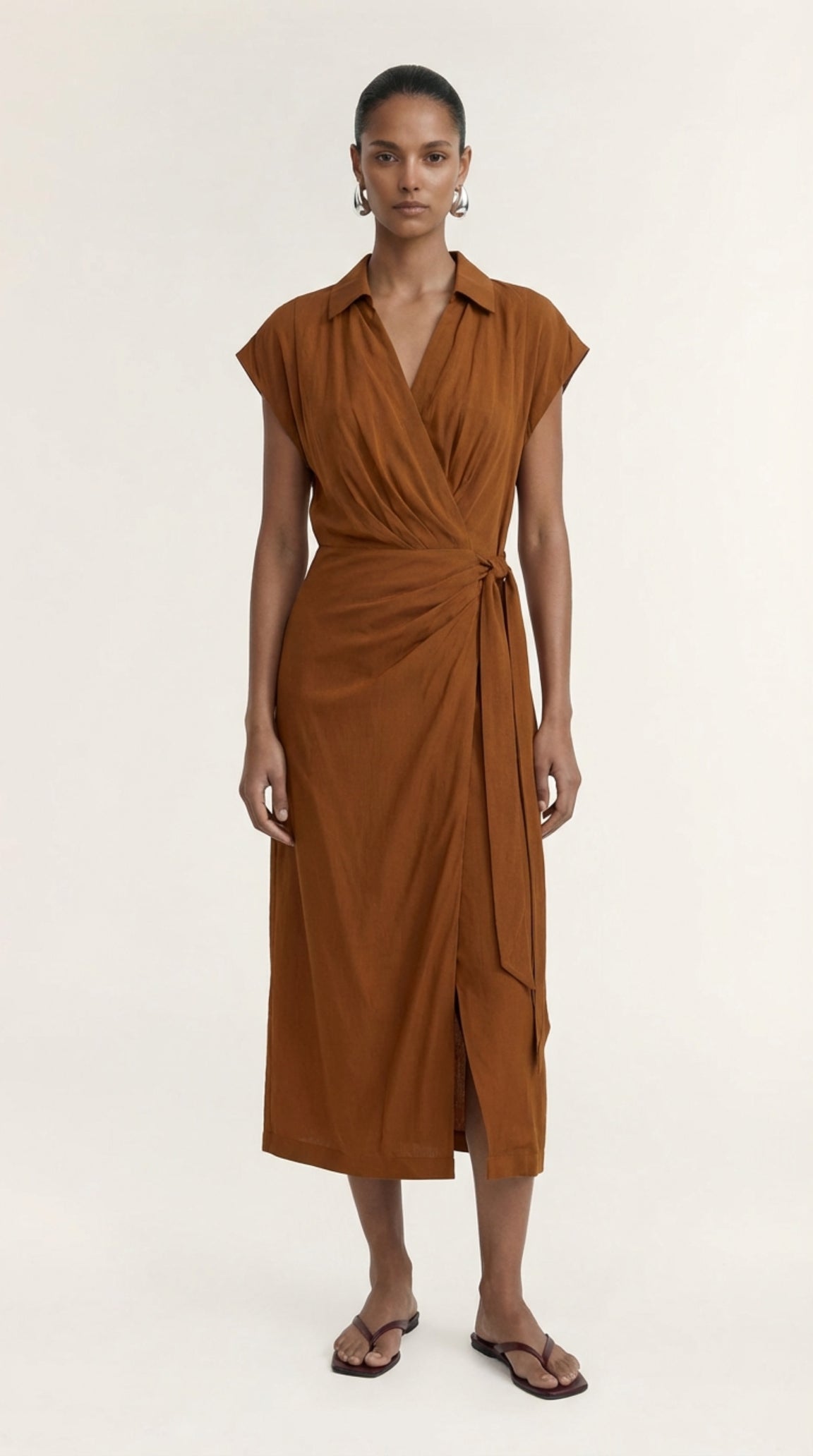 Solene Wrap Midi Dress