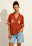 Embroidered Rio Shirt - Rust