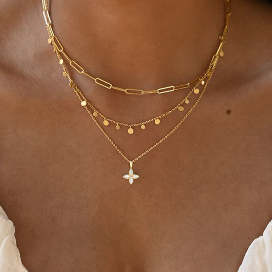 Desert Flower Charm Necklace - Gold