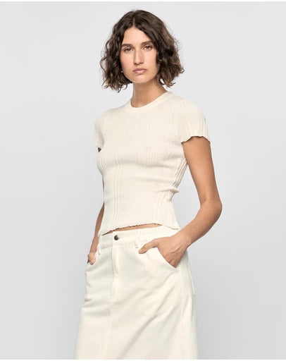 Maya Ribbed Knit Tee
