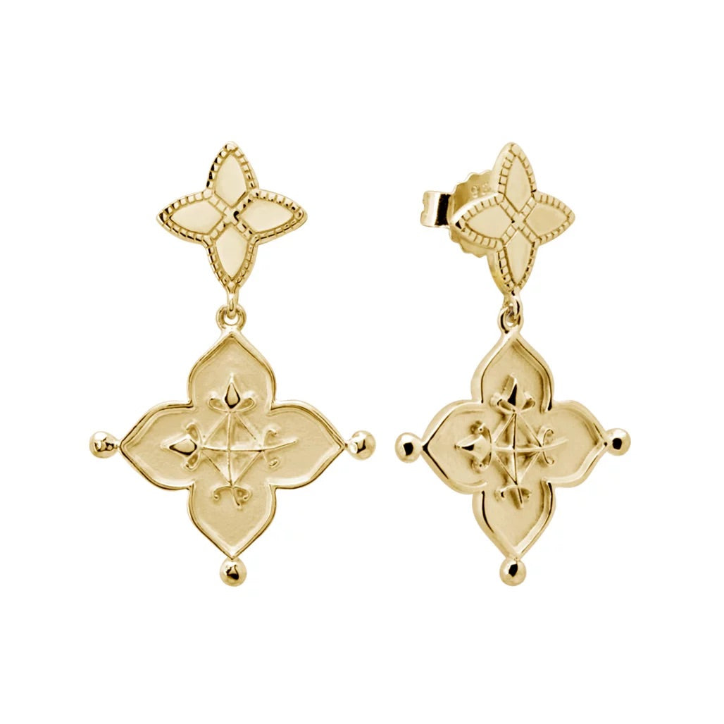 Love Earrings 18KT Yellow Gold Plate