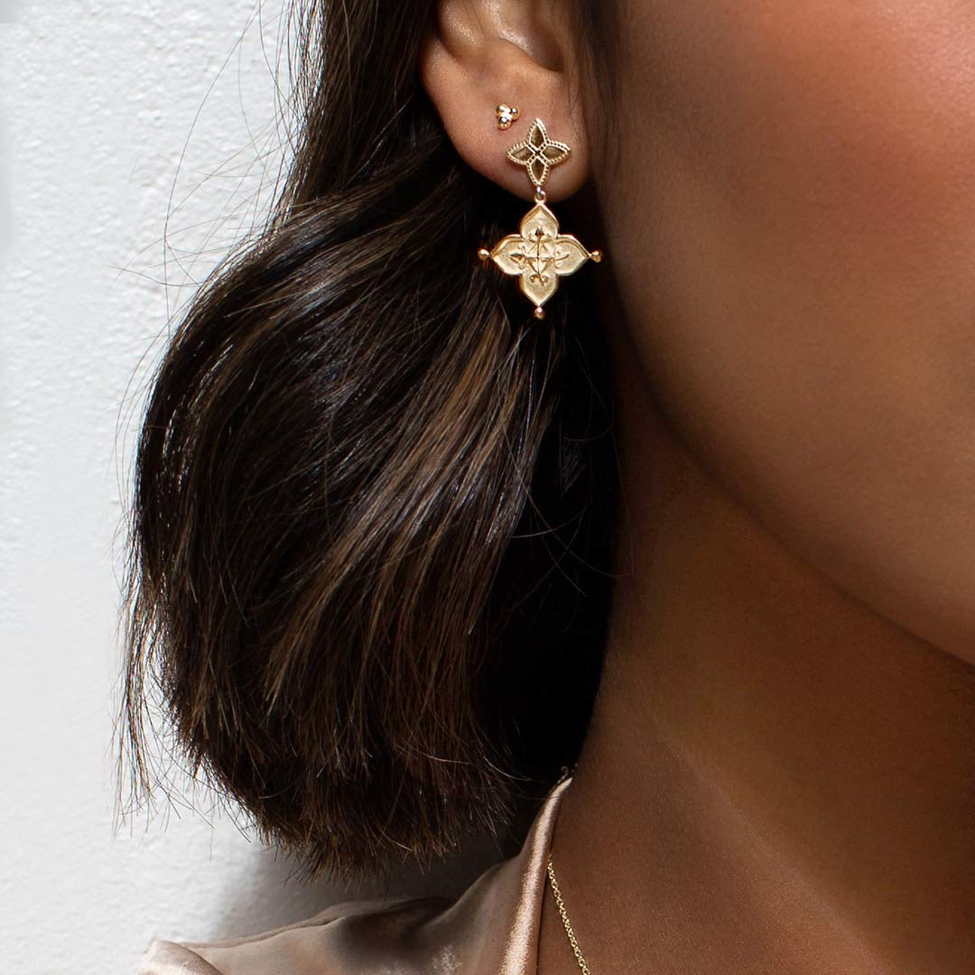 Love Earrings 18KT Yellow Gold Plate